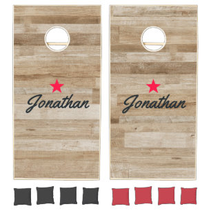 Light Ash Wood Vintage Star Signature Cornhole Set
