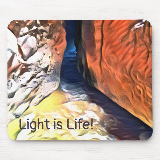 Light at the End of a Crevasse at the Coast Mouse Pad (Front)