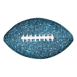 Light baby blue faux glitter sparkles bling football