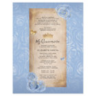Light Baby Blue Gold Quince DIY Scroll Invitations