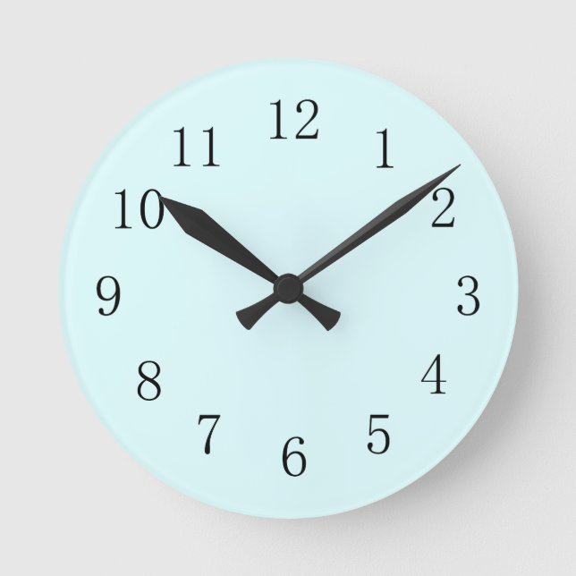 Light Baby Blue Kitchen Wall Clock (Front)