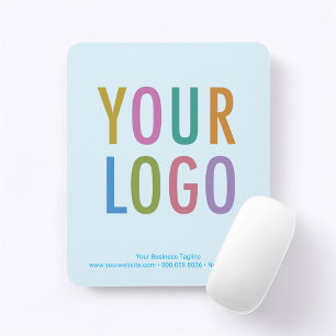 Light Baby Blue Mouse Pad Custom Logo Non Slip