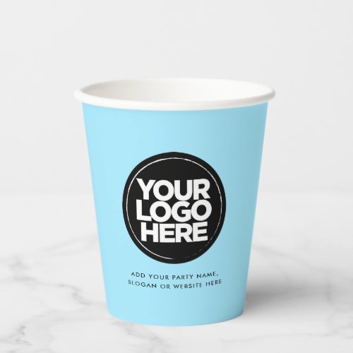 Light Baby Blue  Personalized Logo and Text Paper Cups