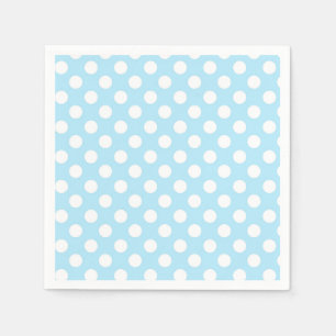 Light Baby Blue & White Polka Dots Birthday Party Napkins