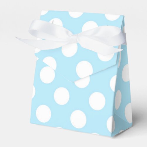 Light Baby Blue  White Polka Dots Party Favor Boxes