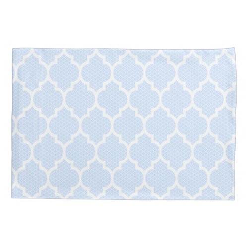 Light Baby_Blue  White Quatrefoil Pattern Pillowcase