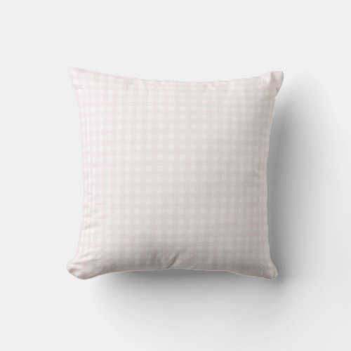 Light Baby Pink Small Gingham Throw Pillow