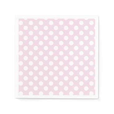 Light Baby Pink & White Polka Dots Birthday Party Napkins