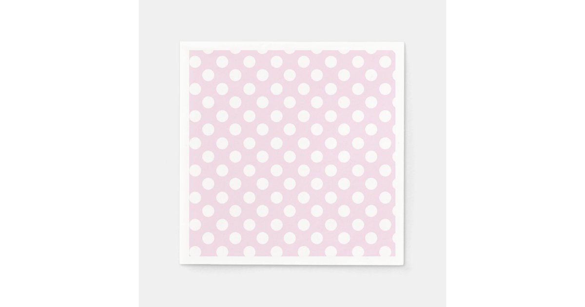 Light Baby Pink & White Polka Dots Birthday Party Napkins | Zazzle