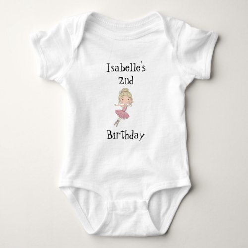 Light Ballerina Birthday Party Bodysuit