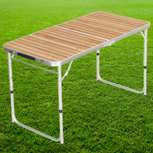 Light Bamboo Mat Tailgate Beer Pong Table