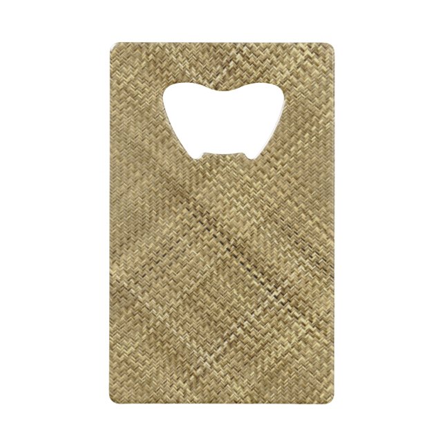 Light Basket Weave Credit Card Bottle Opener (Front)