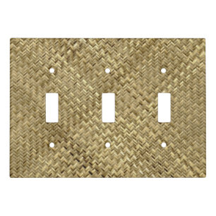 Light Basket Weave Rattan Pattern Switch Cover