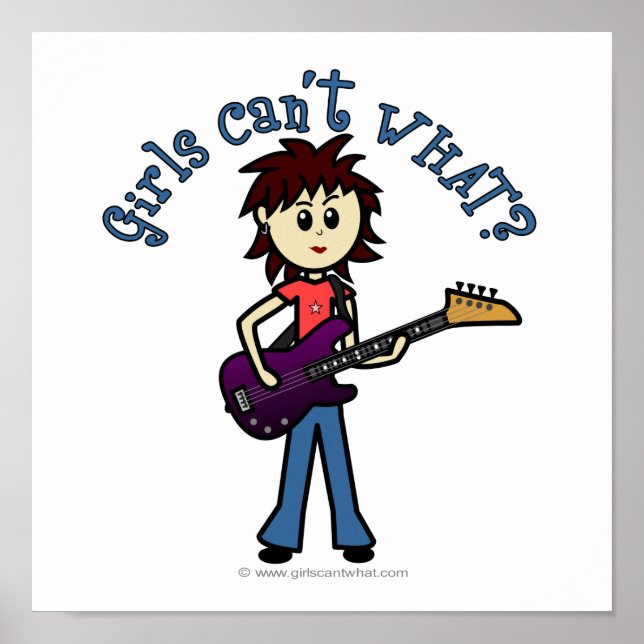 Light Bass Guitar Girl Poster (Front)