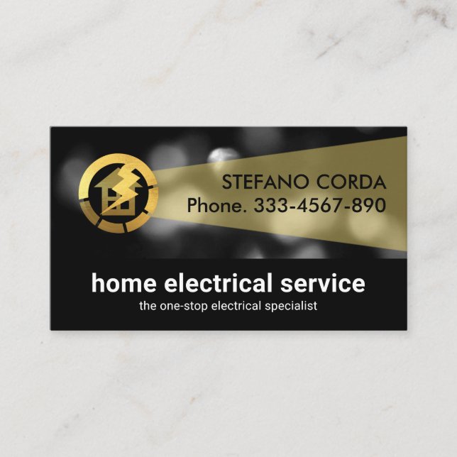 Light Beam Power Outage Bokeh Business Card (Front)