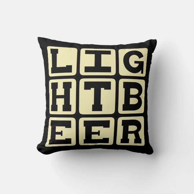 Light Beer, Healthy Cerveza Throw Pillow (Front)