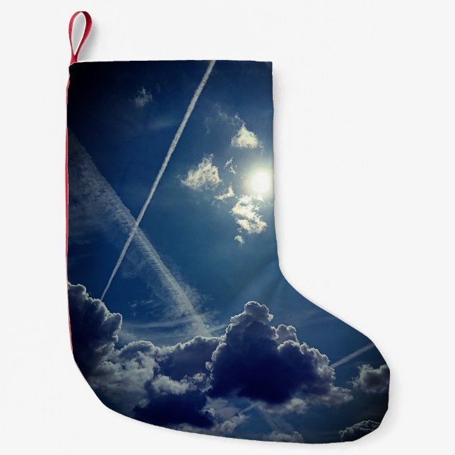 Light behind the clouds small christmas stocking (Front)