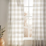 Light Beige and White Buffalo Check Sheer Curtains<br><div class="desc">Design your own custom curtains in any color combination to perfectly coordinate with your home decor in any space! Use the design tools to change the background color behind the buffalo check plaid pattern, or add your own text to include a name, monogram initials or other special text. Every curtain...</div>