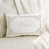 Light Beige and White Custom Name Monogram