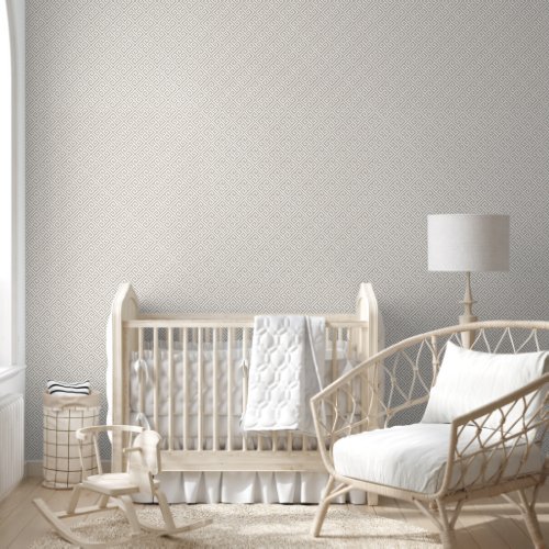 Light Beige and White Greek Key Pattern Wallpaper
