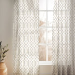 Light Beige and White Trellis Pattern Sheer Curtains<br><div class="desc">Design your own custom curtains in any color combination to perfectly coordinate with your home decor in any space! Use the design tools to change the background color behind the white Moroccan trellis pattern, or add your own text to include a name, monogram initials or other special text. Every curtain...</div>