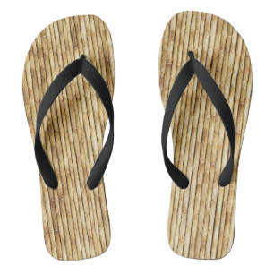 LIGHT BEIGE BAMBOO FLIP FLOPS