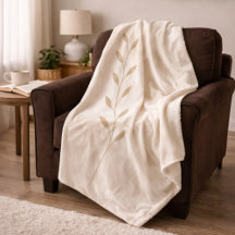 Light Beige Botanica Sherpa Blanket