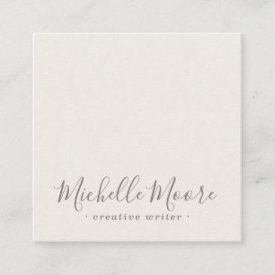 Light beige brown elegant minimalist professional square business card