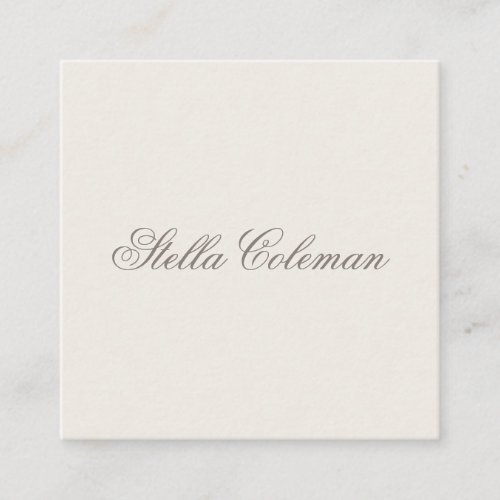 Light beige brown minimal minimalist professional square business card