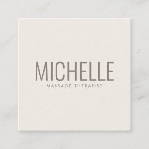 Light beige brown modern professional minimalist square business card