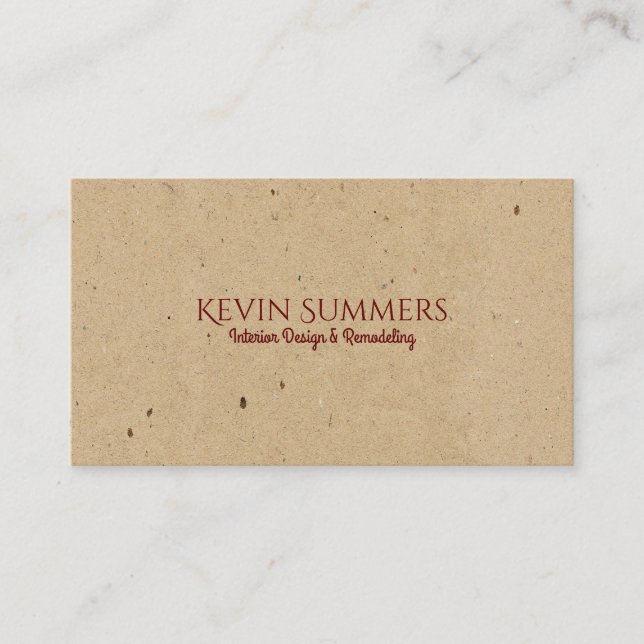 Light Beige Craft Paper Texture Business Card (Front)