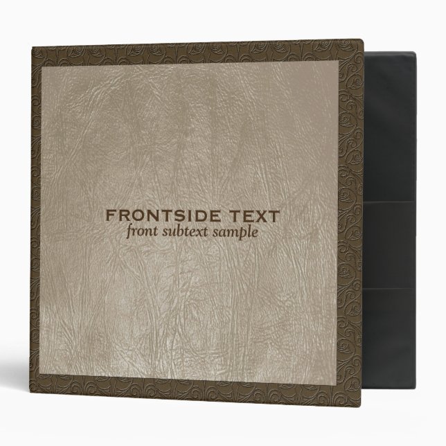 Light Beige Faux Leather Look Avery Binder (Front/Inside)