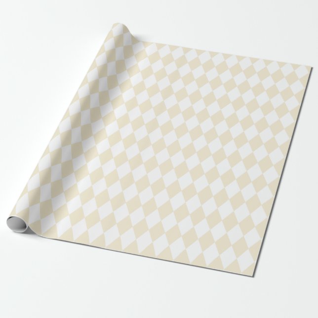 Light Beige Harlequin Pattern Wrapping Paper (Unrolled)