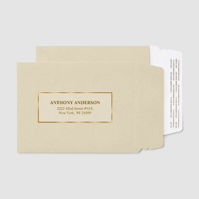 Light Beige Leather Texture Look    Envelope Mailers (Front & Back)