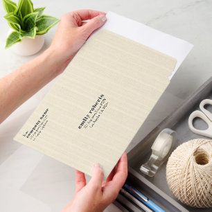 Light Beige Linen Black Typography Envelope Mailers