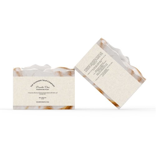 Light Beige Linen Paper Style Soap Band  Label