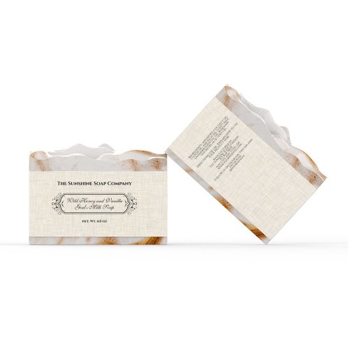 Light Beige Linen Paper Style Soap Band  Label