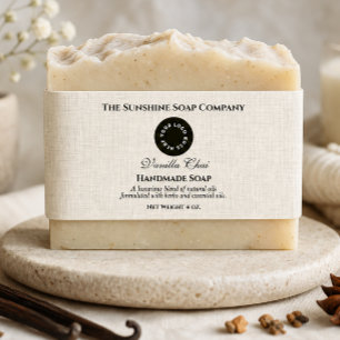 Light Beige Linen Paper Style Soap Belly Band