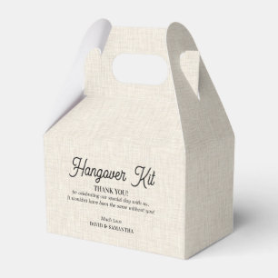 Light beige linen texture Hangover kit Favor Boxes