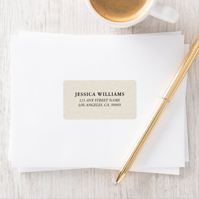 Light Beige Linen Texture Image Label (Insitu)