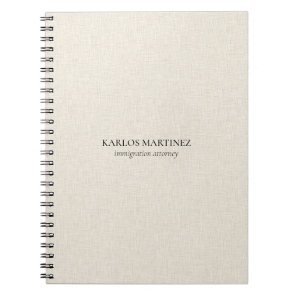 Light beige linen texture notebook