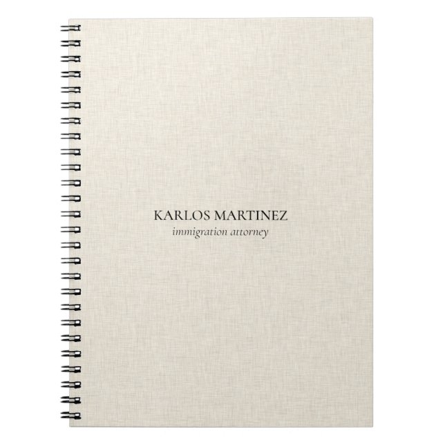 Light beige linen texture notebook (Front)