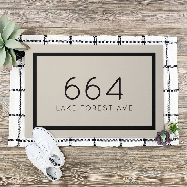 Light Beige Personalized Address Number Doormat (Creator Uploaded)
