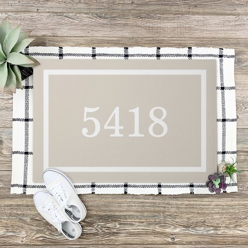 Light Beige Personalized Address Number Doormat