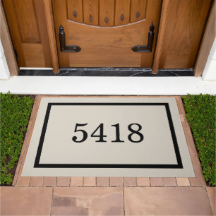 Light Beige Personalized Address Number Doormat