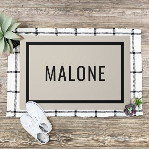 Light Beige Personalized Family Name Doormat