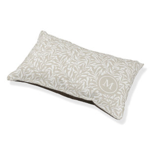 Light Beige Willow Bough Monogrammed Pet Bed