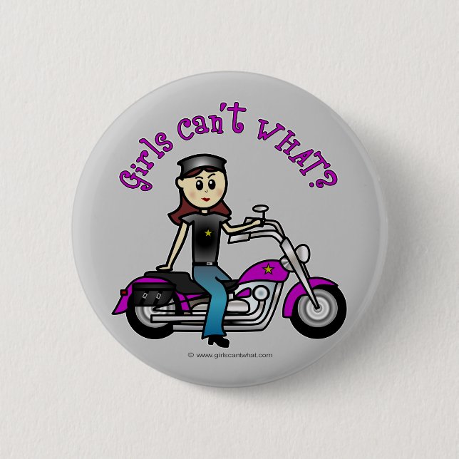 Light Biker Girl Button (Front)