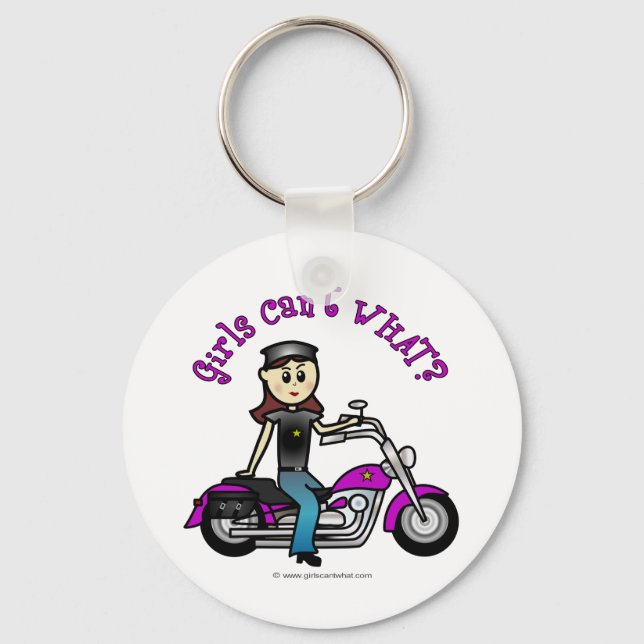 Light Biker Girl Keychain (Front)