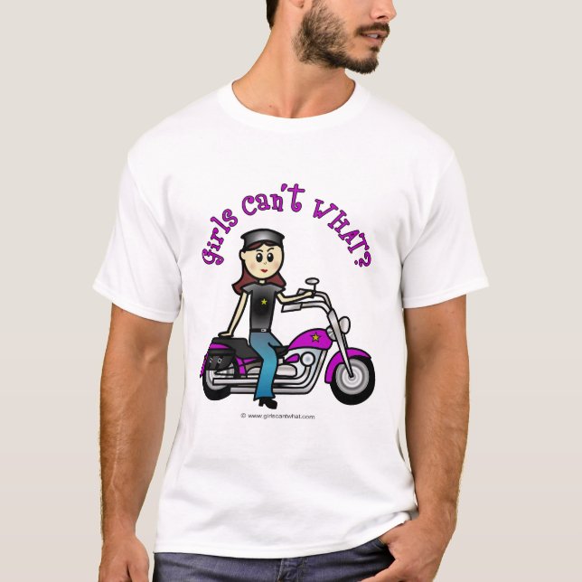Light Biker Girl T-Shirt (Front)